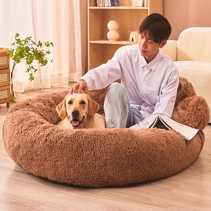 Fluffy Dog Bed Large Pet Products Dogs Beds Sofa Cute Bear Paw Shape Pets Kennel Mat Puppy Cats Supplies Basket Pet Accessories
