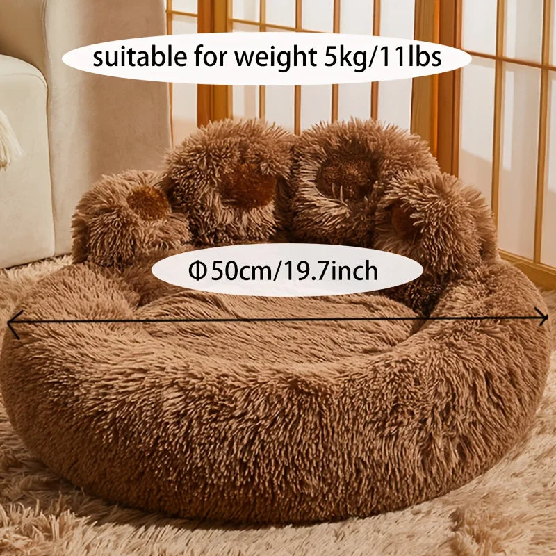Fluffy Dog Bed Large Pet Products Dogs Beds Sofa Cute Bear Paw Shape Pets Kennel Mat Puppy Cats Supplies Basket Pet Accessories
