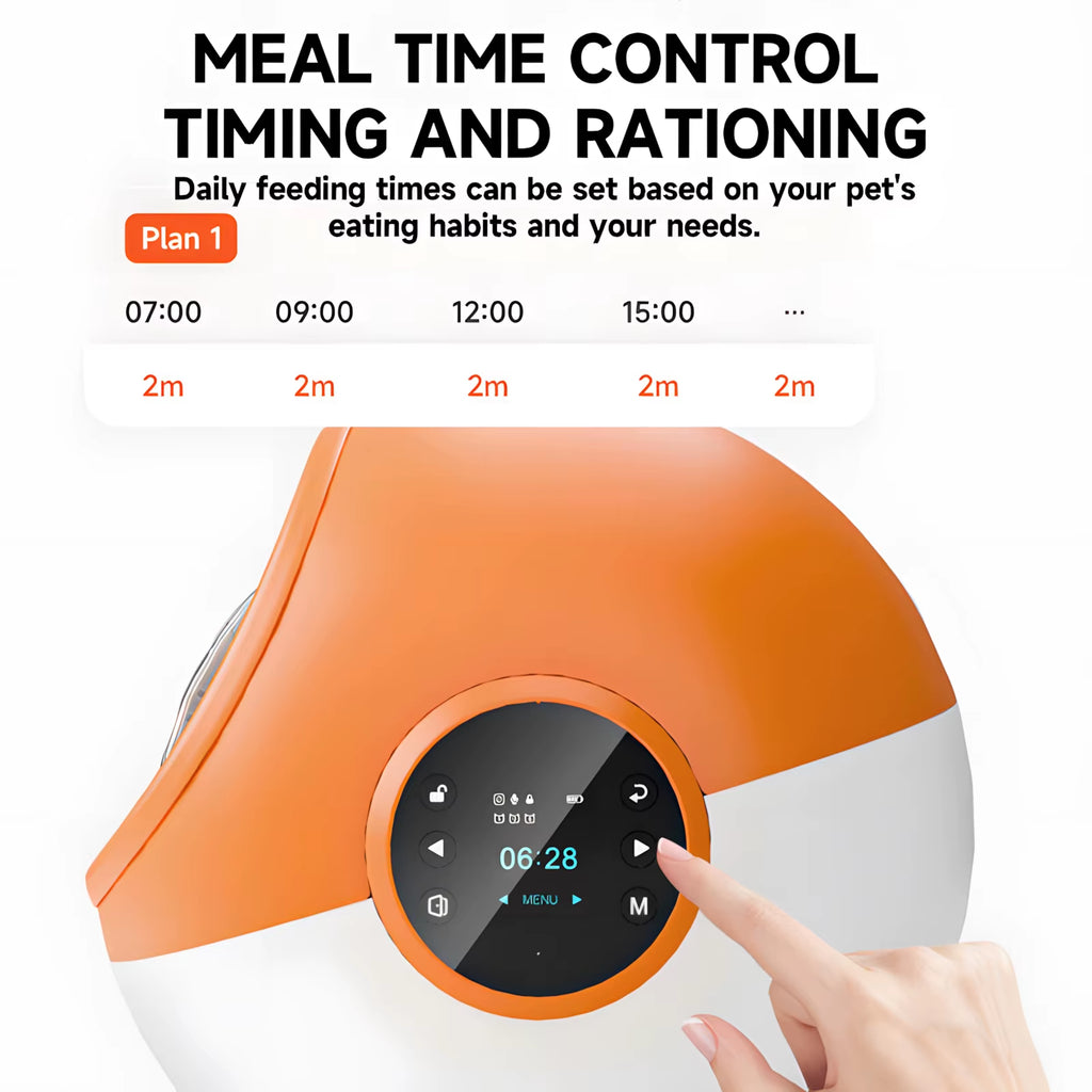 Automatic Cat Feeder Anti-Snatch Chip Recognition Sensor Smart Feeder Sound Record Fresh-Keeping Dust-Proof Pet Food Dispenser