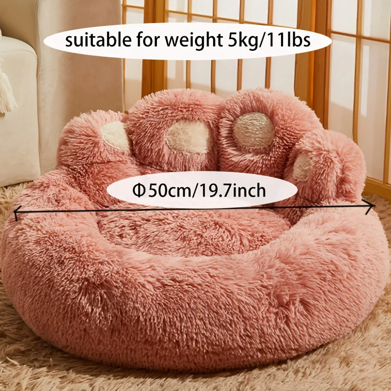 Fluffy Dog Bed Large Pet Products Dogs Beds Sofa Cute Bear Paw Shape Pets Kennel Mat Puppy Cats Supplies Basket Pet Accessories